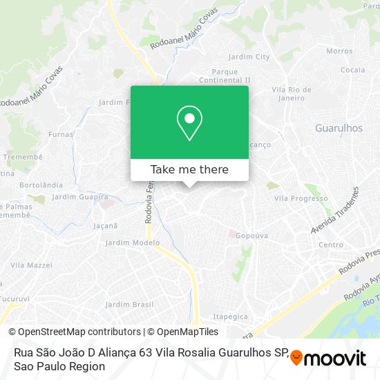Mapa Rua São João D Aliança  63 Vila Rosalia  Guarulhos   SP