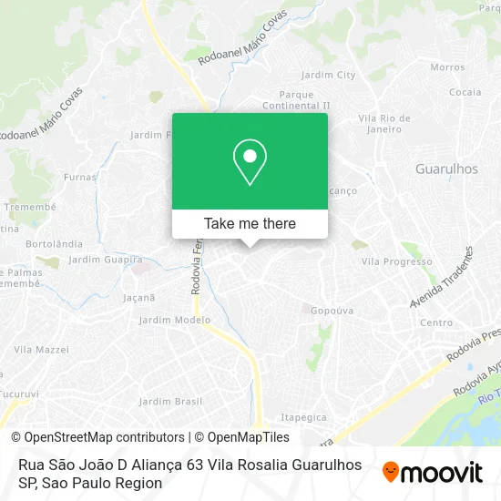 Rua São João D Aliança  63 Vila Rosalia  Guarulhos   SP map