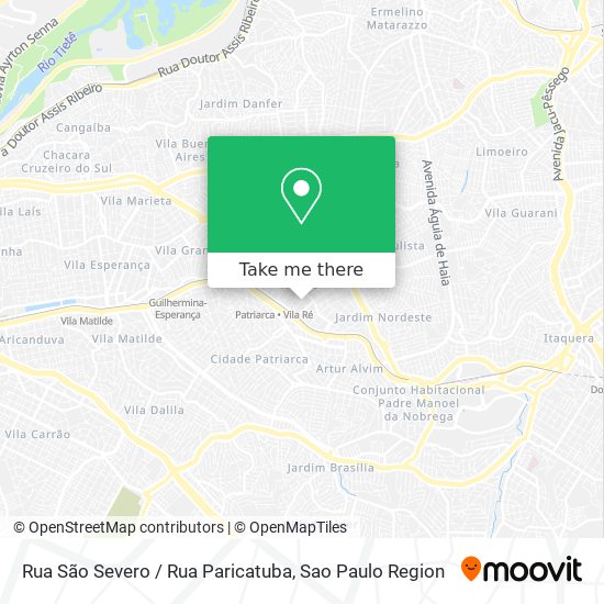 Mapa Rua São Severo / Rua Paricatuba