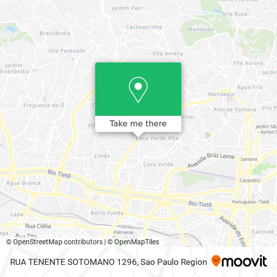 Mapa RUA  TENENTE SOTOMANO 1296