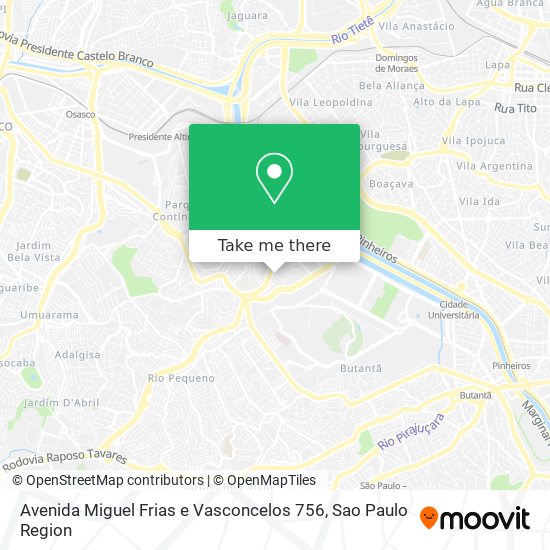 Mapa Avenida Miguel Frias e Vasconcelos 756