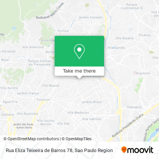 Mapa Rua Eliza Teixeira de Barros 78