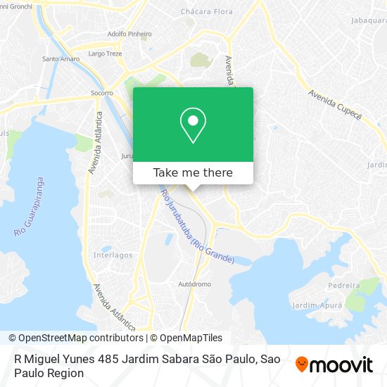 Mapa R  Miguel Yunes  485   Jardim Sabara  São Paulo