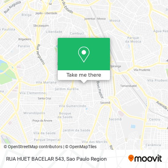 Mapa RUA HUET BACELAR 543