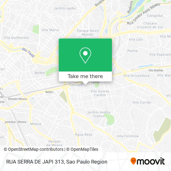 RUA SERRA DE JAPI  313 map