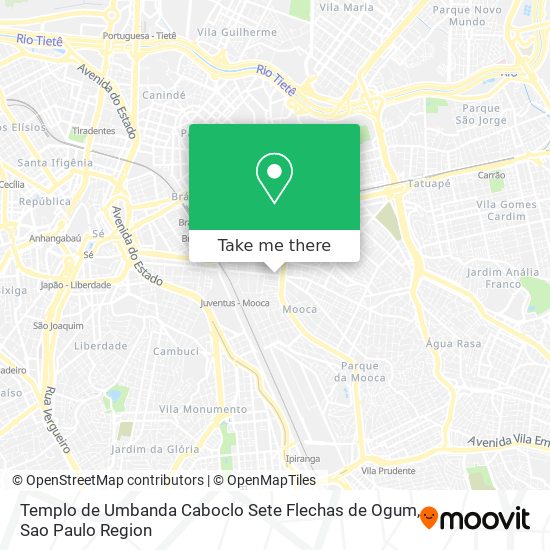 Mapa Templo de Umbanda Caboclo Sete Flechas de Ogum