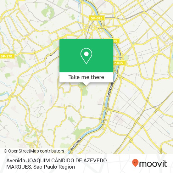 Avenida JOAQUIM CÂNDIDO DE AZEVEDO MARQUES map