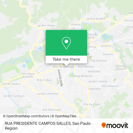 Mapa RUA PRESIDENTE CAMPOS SALLES