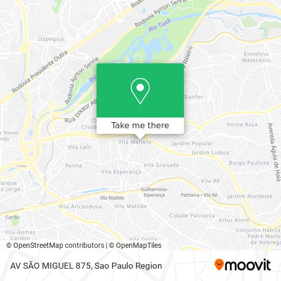 AV SÃO MIGUEL  875 map