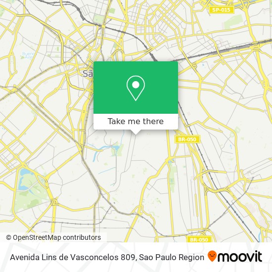 Mapa Avenida Lins de Vasconcelos 809