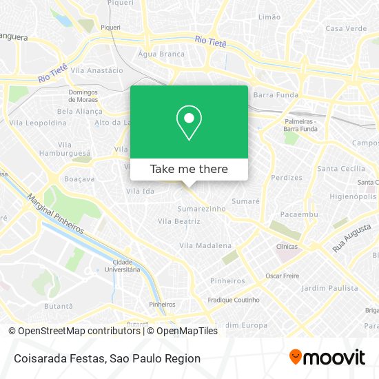 Coisarada Festas map