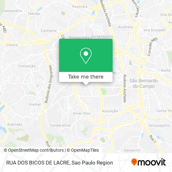 RUA DOS BICOS DE LACRE map