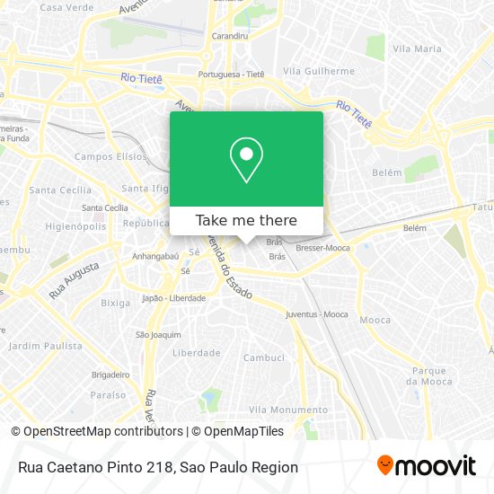 Mapa Rua Caetano Pinto 218