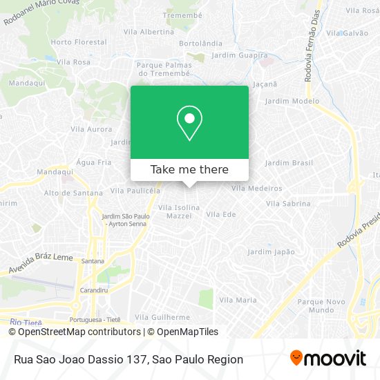 Mapa Rua Sao Joao Dassio 137