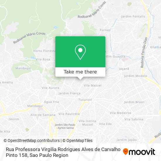 Mapa Rua Professora Virgilia Rodrigues Alves de Carvalho Pinto  158