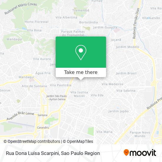 Mapa Rua Dona Luísa Scarpini