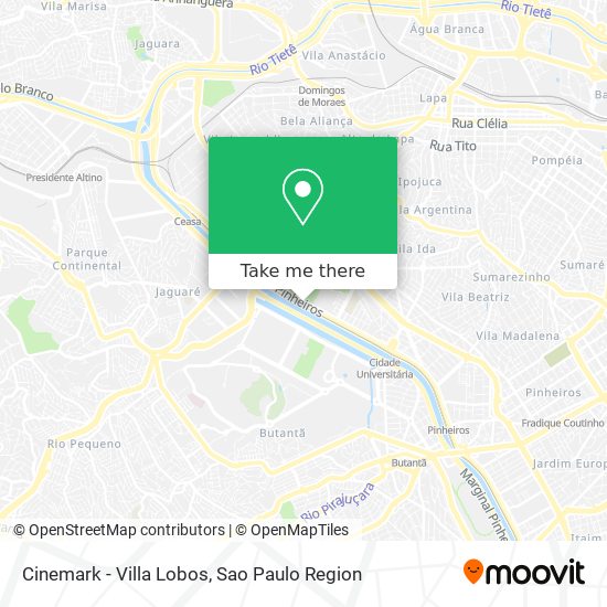 Mapa Cinemark - Villa Lobos