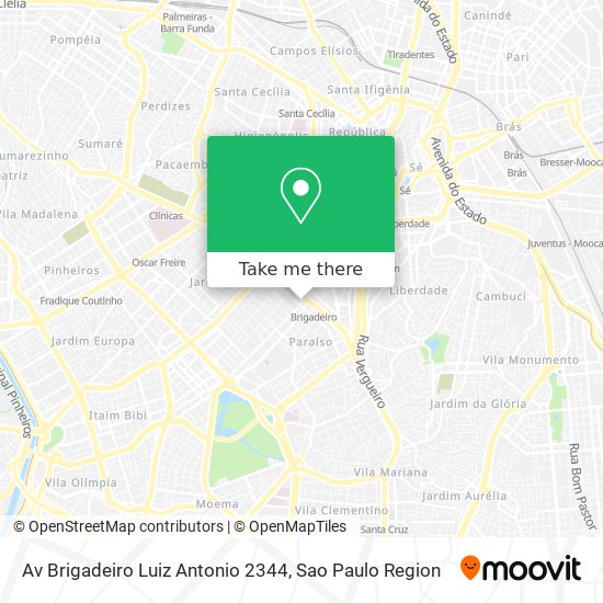 Mapa Av  Brigadeiro Luiz Antonio 2344