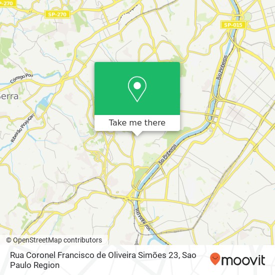 Mapa Rua Coronel Francisco de Oliveira Simões  23
