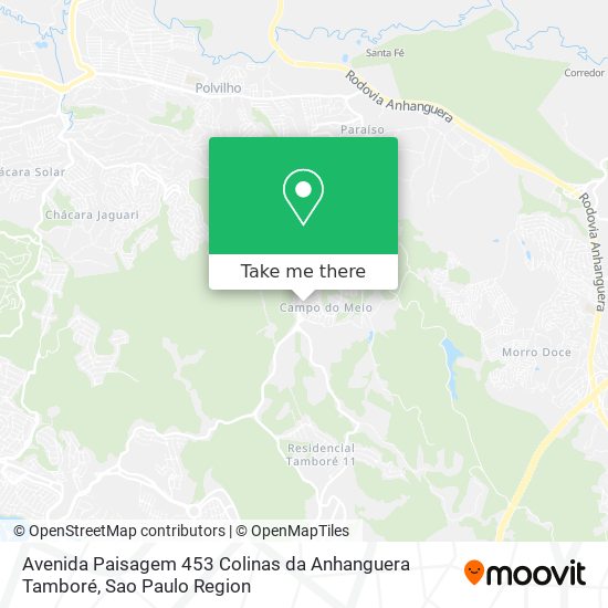 Mapa Avenida Paisagem  453  Colinas da Anhanguera  Tamboré