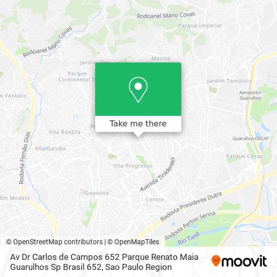 Mapa Av  Dr  Carlos de Campos  652   Parque Renato Maia  Guarulhos   Sp  Brasil 652
