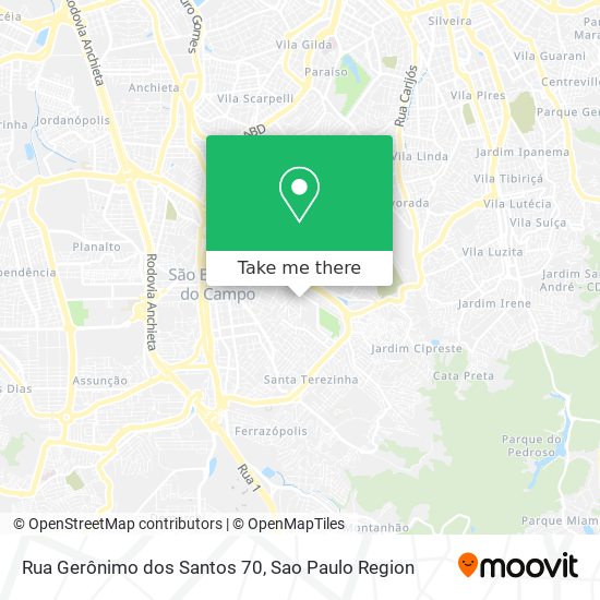 Mapa Rua Gerônimo dos Santos 70