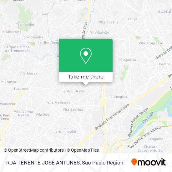 RUA TENENTE JOSÉ ANTUNES map