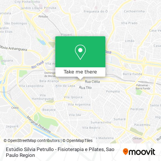 Mapa Estúdio Silvia Petrullo - Fisioterapia e Pilates