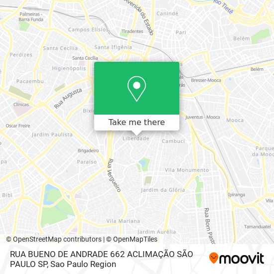 Mapa RUA BUENO DE ANDRADE 662 ACLIMAÇÃO  SÃO PAULO SP