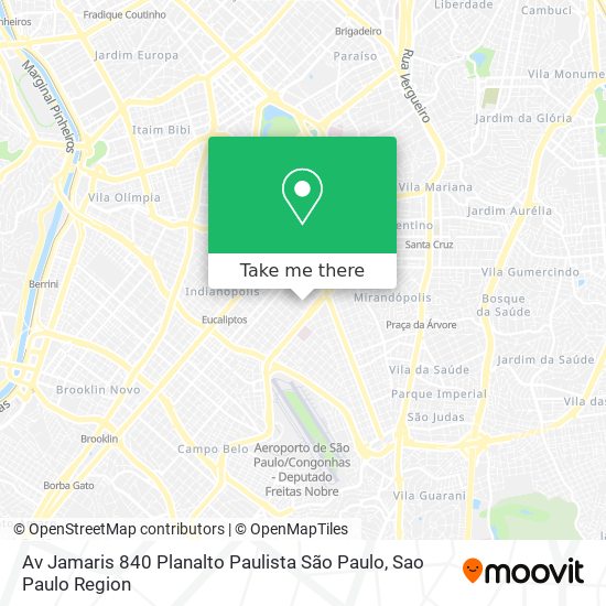 Mapa Av  Jamaris  840   Planalto Paulista  São Paulo