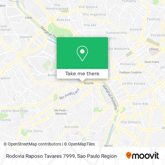 Mapa Rodovia Raposo Tavares 7999