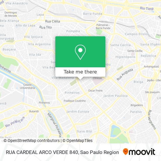 RUA CARDEAL ARCO VERDE 840 map