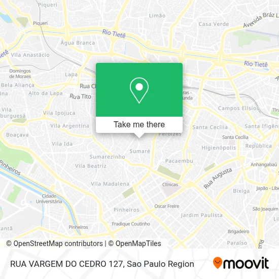 RUA VARGEM DO CEDRO 127 map