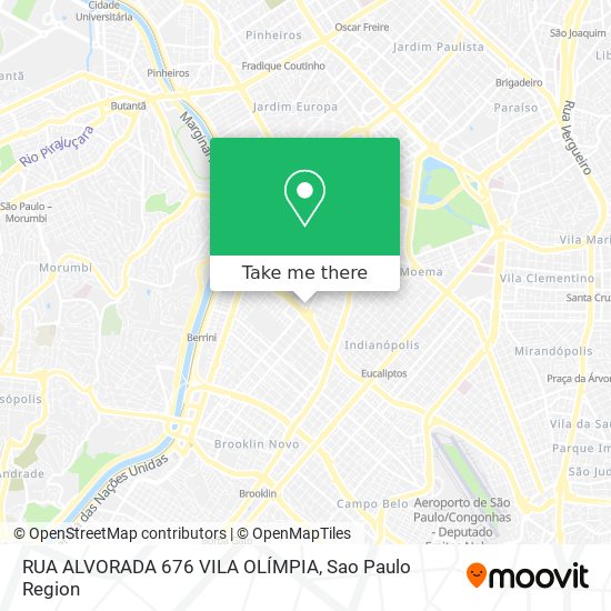 Mapa RUA ALVORADA   676  VILA OLÍMPIA