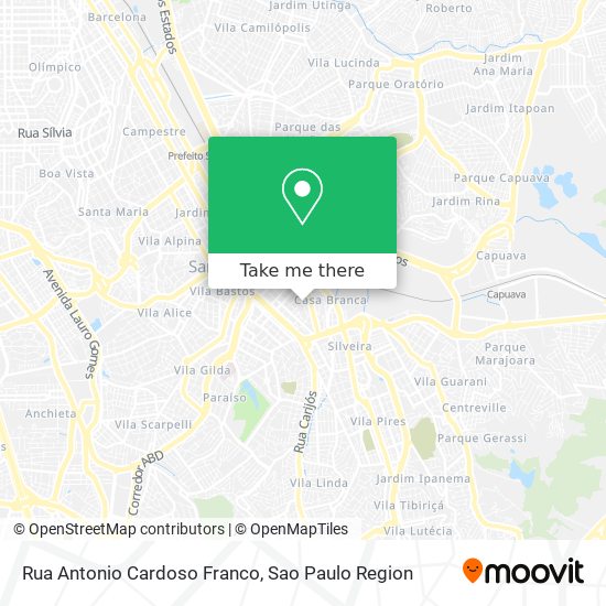 Rua Antonio Cardoso Franco map