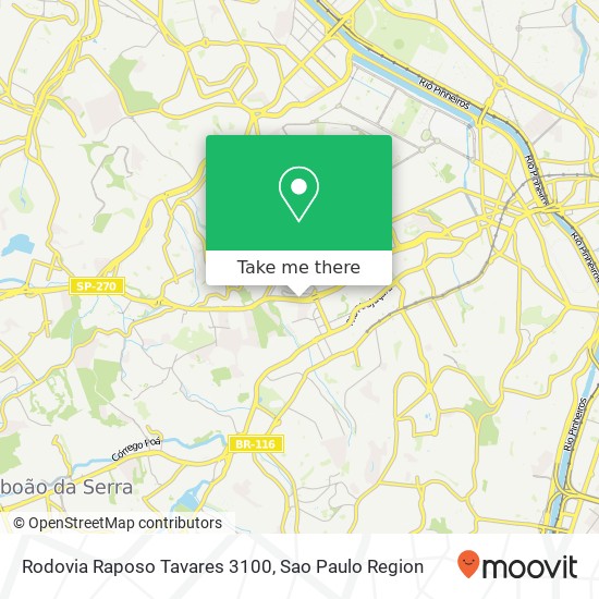 Rodovia Raposo Tavares 3100 map