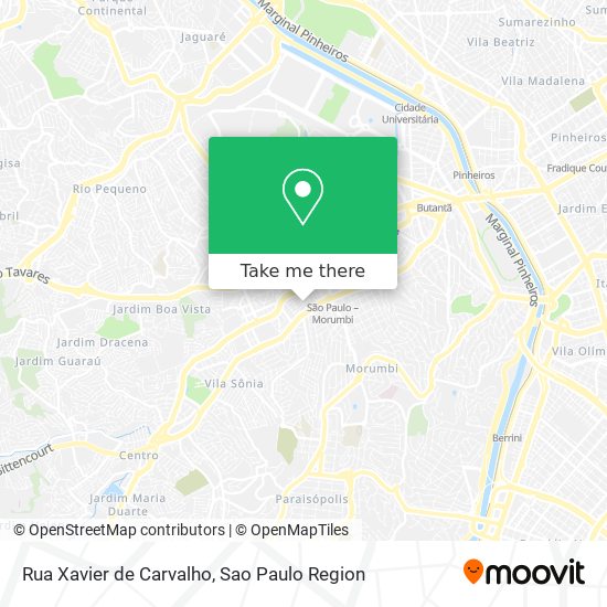 Mapa Rua Xavier de Carvalho
