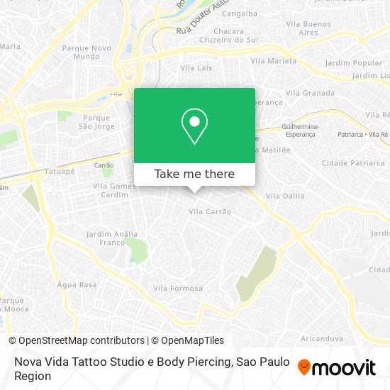 Mapa Nova Vida Tattoo Studio e Body Piercing