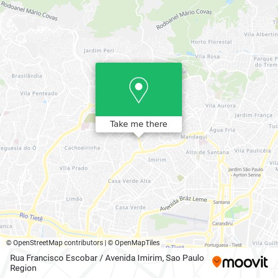 Mapa Rua Francisco Escobar / Avenida Imirim