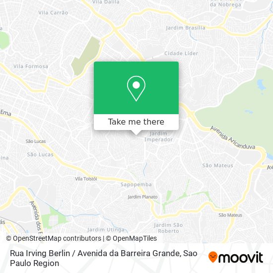 Mapa Rua Irving Berlin / Avenida da Barreira Grande