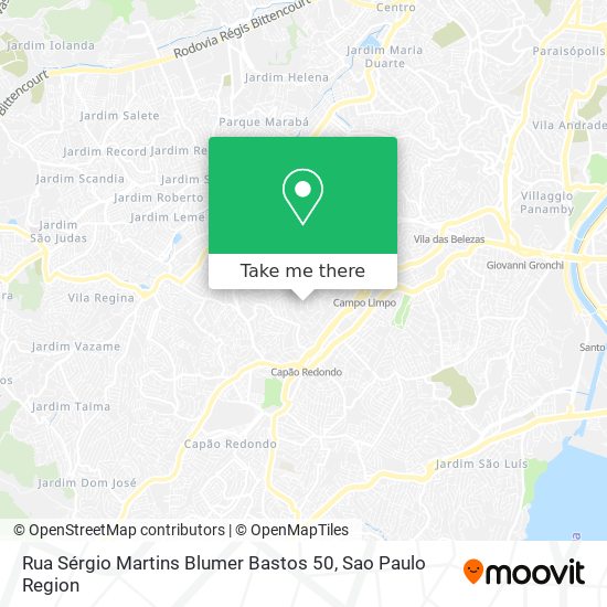 Mapa Rua Sérgio Martins Blumer Bastos 50