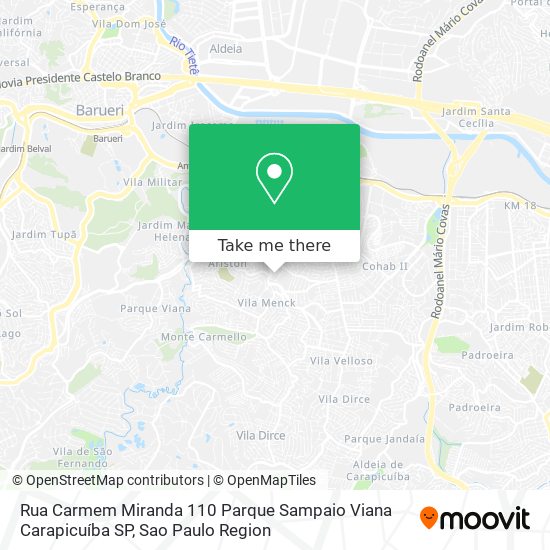 Rua Carmem Miranda  110   Parque Sampaio Viana   Carapicuíba   SP map