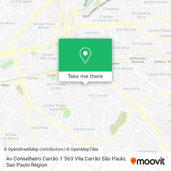 Mapa Av  Conselheiro Carrão  1 563   Vila Carrão  São Paulo