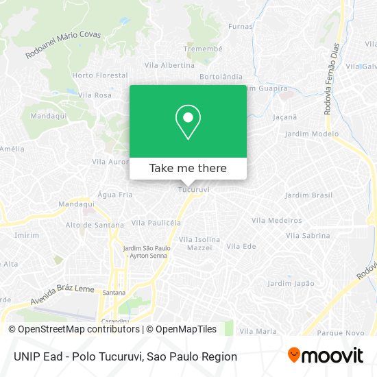 UNIP Ead - Polo Tucuruvi map