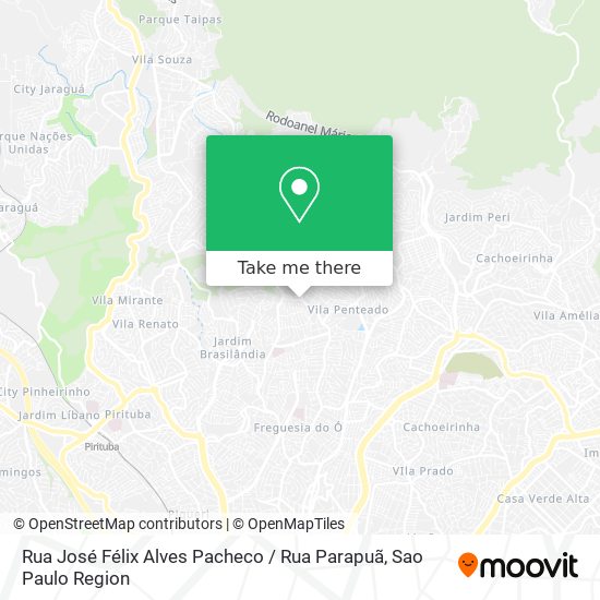 Mapa Rua José Félix Alves Pacheco / Rua Parapuã