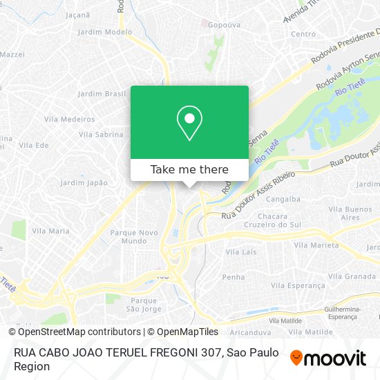 RUA CABO JOAO TERUEL FREGONI 307 map