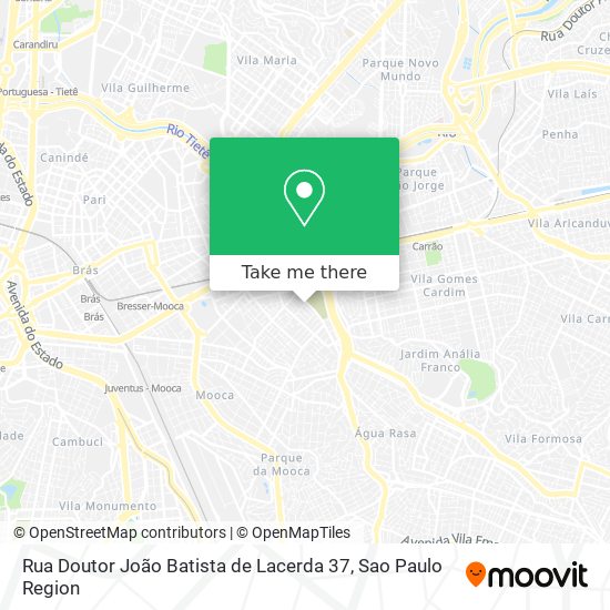 Mapa Rua Doutor João Batista de Lacerda 37