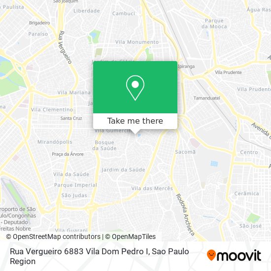 Mapa Rua Vergueiro  6883   Vila Dom Pedro I