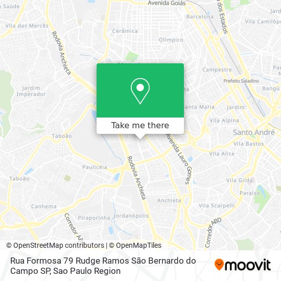 Mapa Rua Formosa  79   Rudge Ramos   São Bernardo do Campo   SP