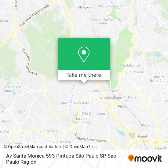 Mapa Av  Santa Mônica  593   Pirituba   São Paulo   SP